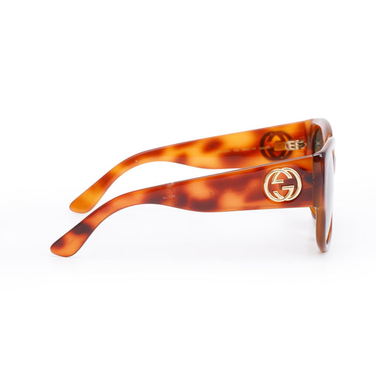 Gucci GG0142SA Tortoise Acetate Square Frame Sunglasses