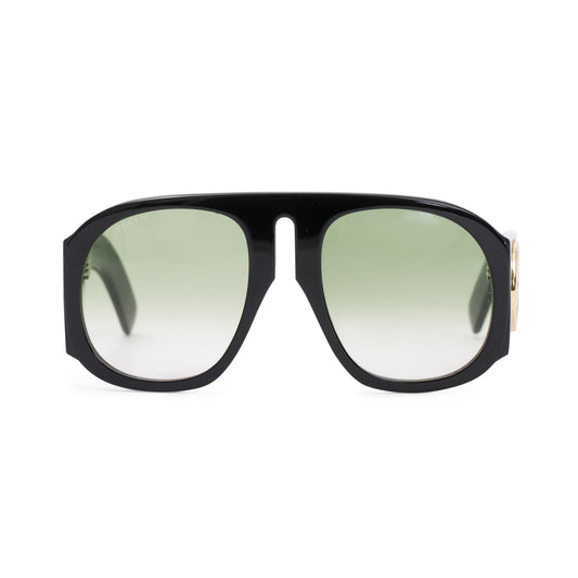 Gucci GG0152S Black Oversized Aviator Sunglasses