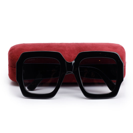 Gucci GG0178S Black Acetate Interlocking G Oversized Sunglasses