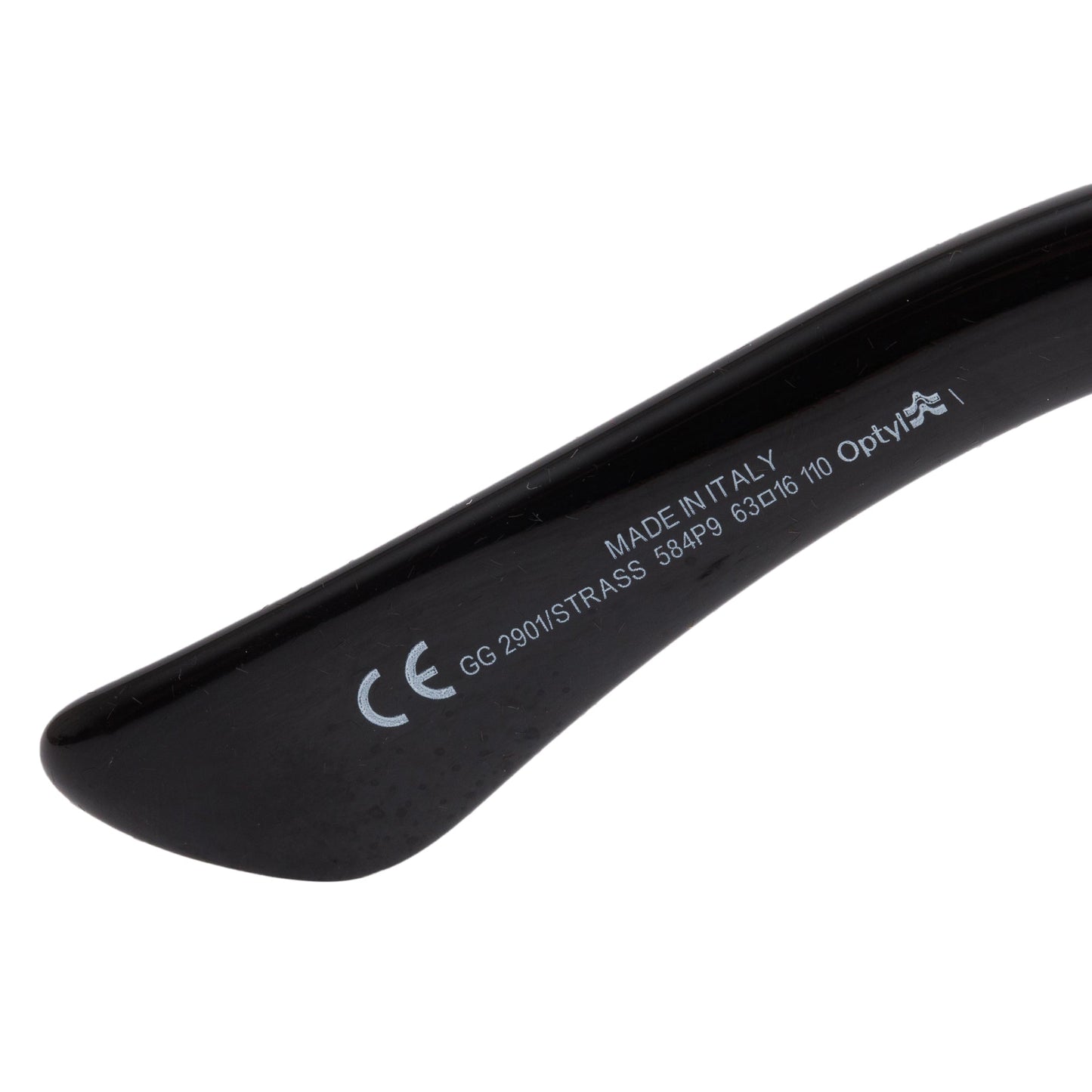 Gucci GG2901/Strass Web Black Acetate Shield Sunglasses