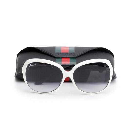 Gucci GG3171/F/S White/Black Acetate GG Web Oversized Sunglasses