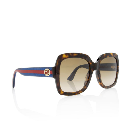 Gucci Glitter Web Interlocking G Square Sunglasses (SHF-95t54a)