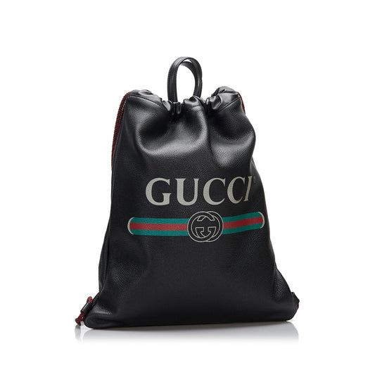Gucci Gucci Logo Drawstring Backpack (SHG-iZwaga)