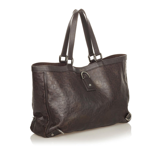 Gucci Horsebit Abbey D-Ring Leather Tote Bag (SHG-31931)