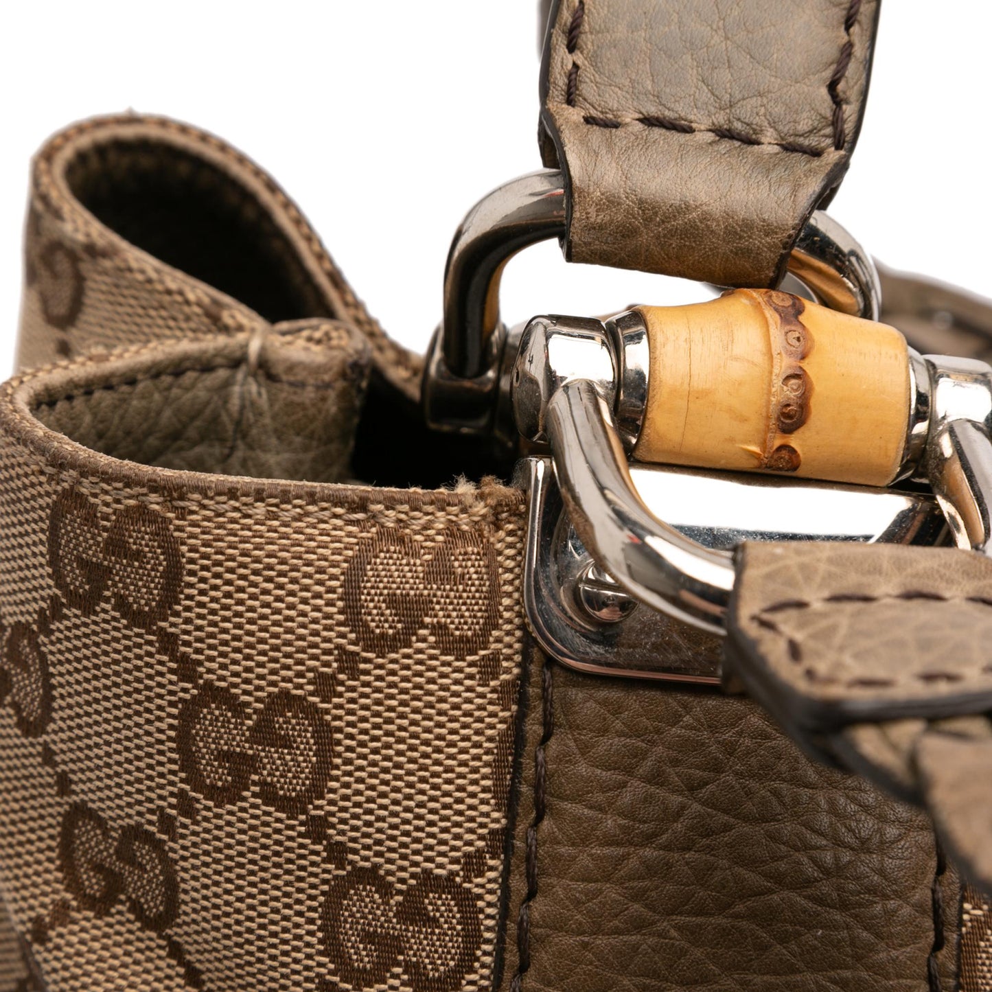 Gucci Large GG Canvas Bamboo Libeccio Tote