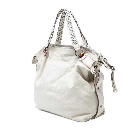 Gucci Large Leather Bamboo Bar Tote