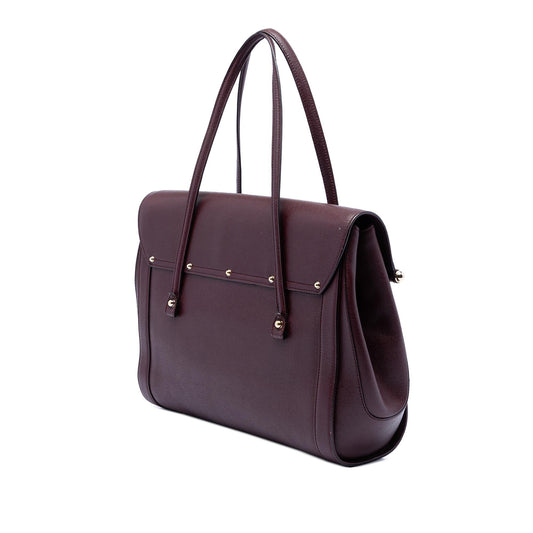 Gucci Large Leather Bamboo Bullet Tote
