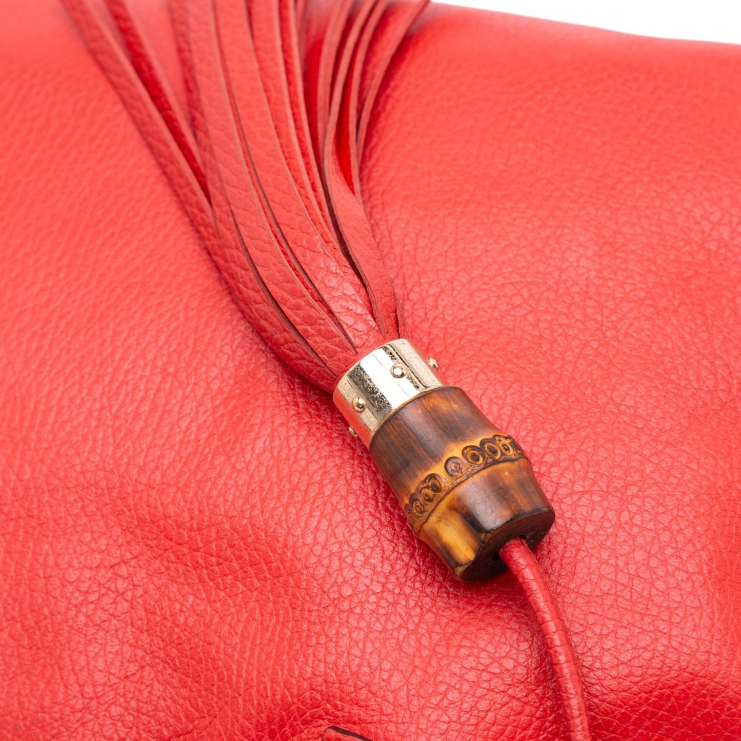 Gucci Leather Bamboo Tassel Tote