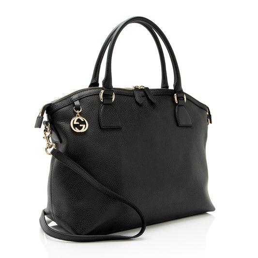 Gucci Leather Charm Dome Satchel