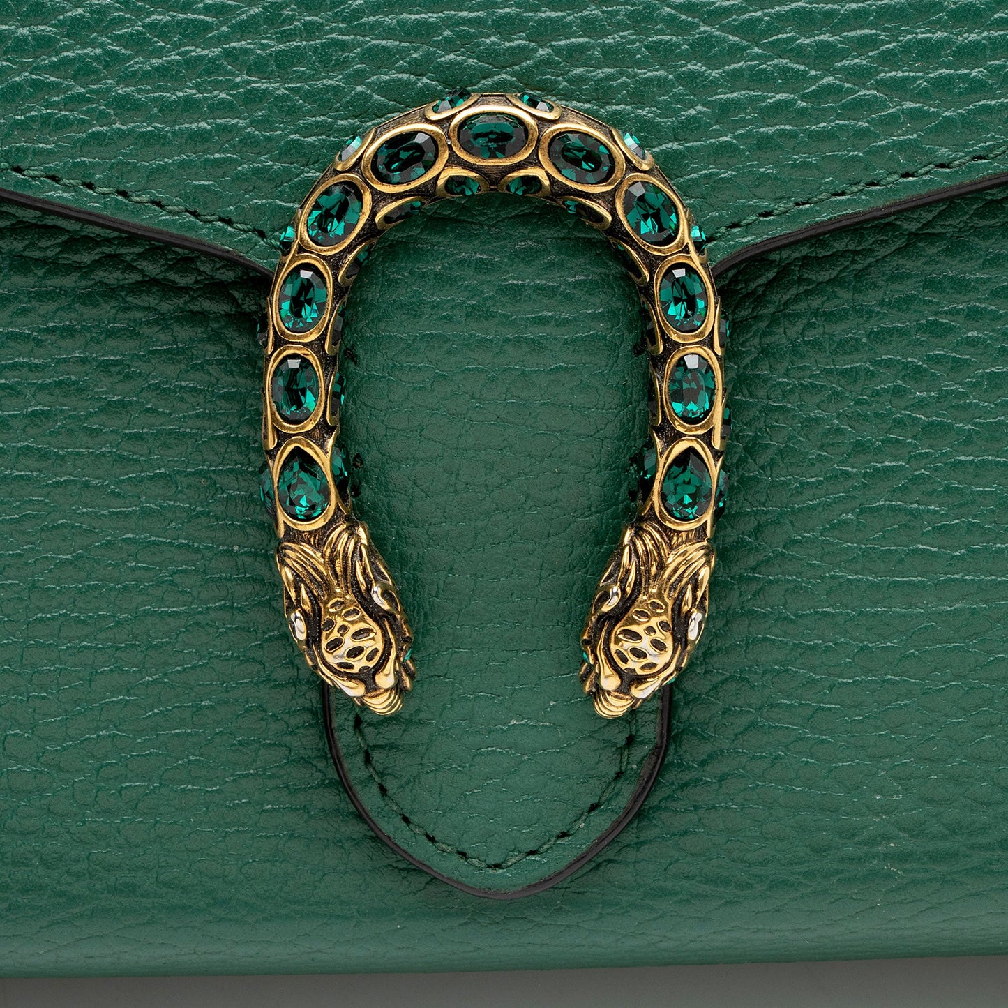 Gucci Leather Crystal Dionysus Chain Wallet