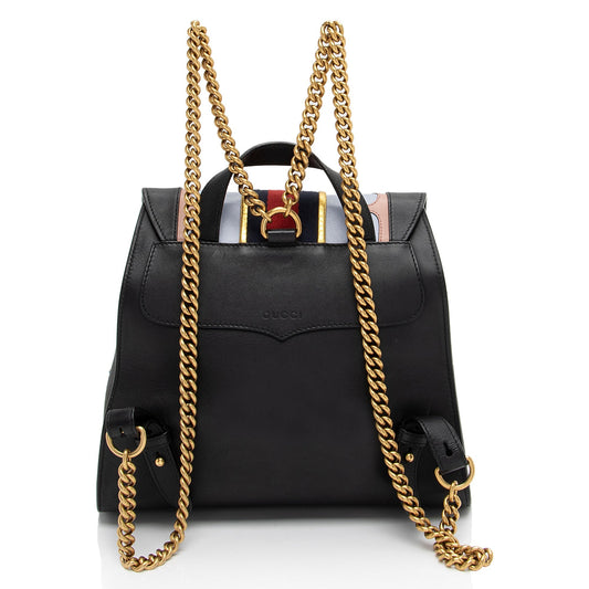 Luxury Gucci Trending 2025 Leather GG Marmont Web Flap Chain Backpack (SHF-PyHHER)