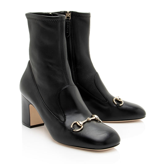 Gucci Leather Horsebit Ankle Boots - Size 8 / 38