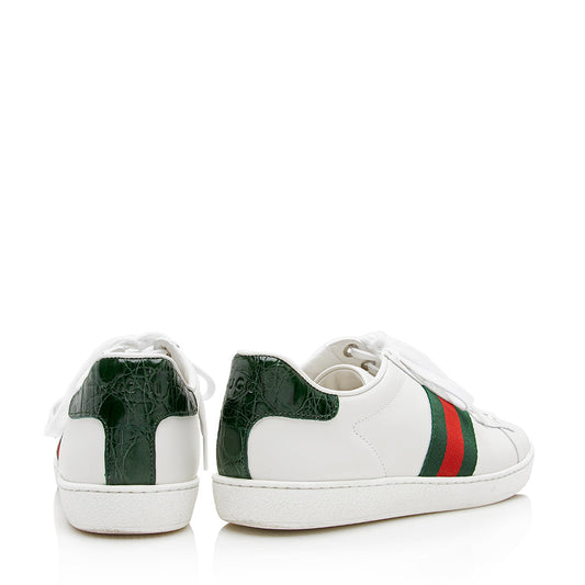 Gucci Leather Web GG Ace Sneakers - Size 7 / 37 (SHF-21670)