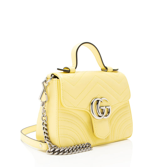 Gucci Matelasse Leather GG Marmont Mini Top Handle