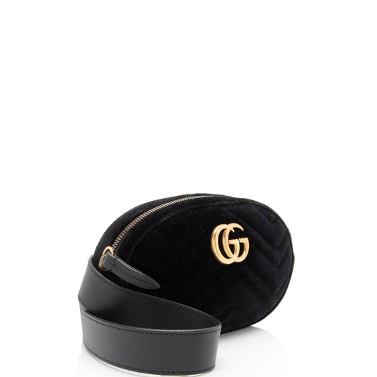 Gucci Matelasse Velvet GG Marmont Belt Bag - Size 34 / 85