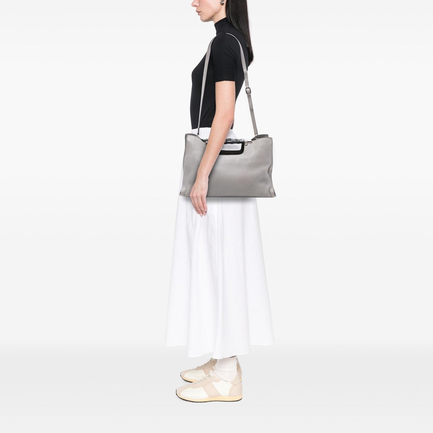 Gucci Medium Calfskin Bamboo Daily Shopper Satchel
