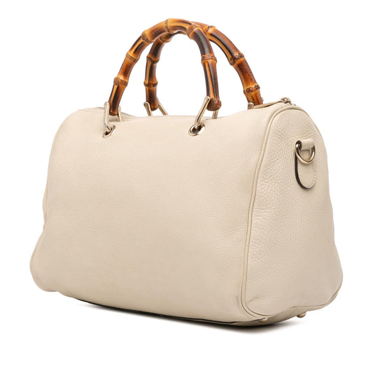 Gucci Medium Calfskin Bamboo Shopper Boston Bag