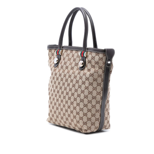 Gucci Medium GG Canvas Web Match Ball Tote