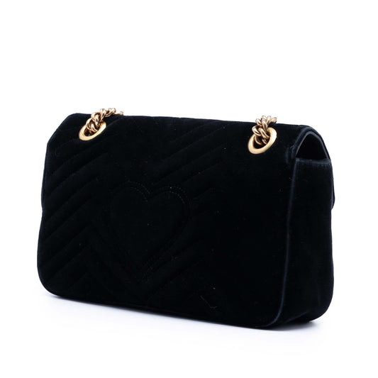 Gucci Medium GG Marmont Matelasse Velvet Shoulder Bag