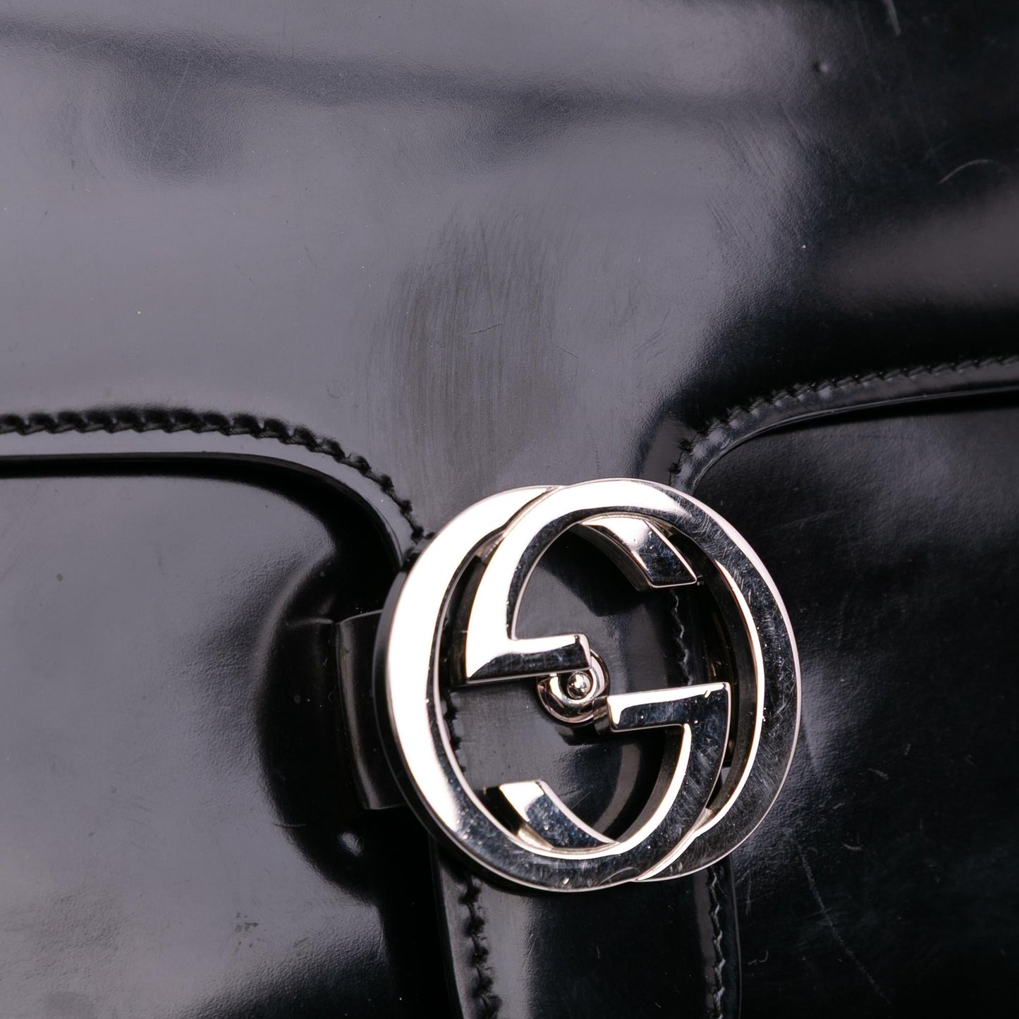 Gucci Medium Patent Dollar Interlocking G Crossbody