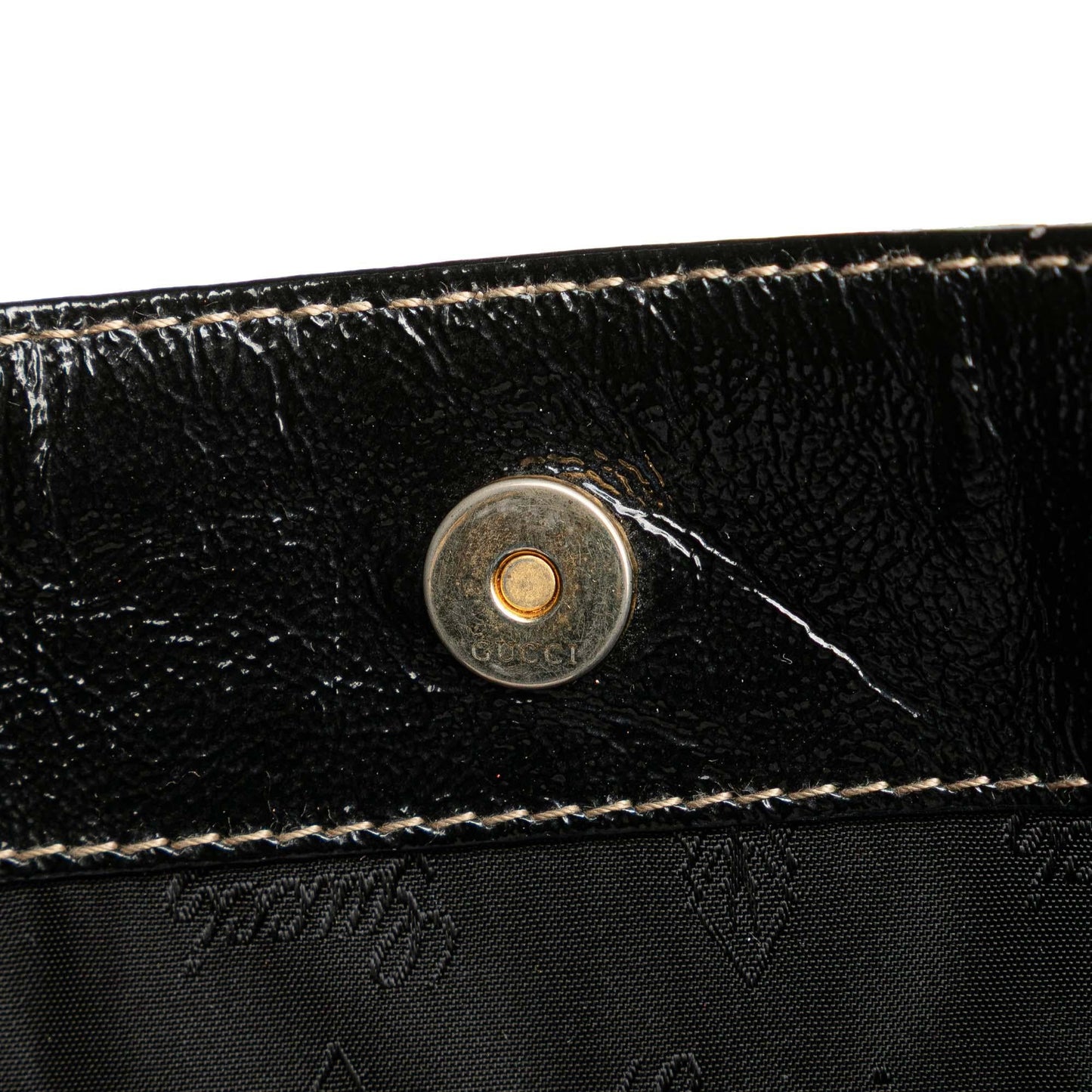 Gucci Medium Patent Web Britt Satchel