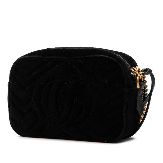 Gucci Mini GG Marmont Crystal Embellished Matelasse Velvet Crossbody