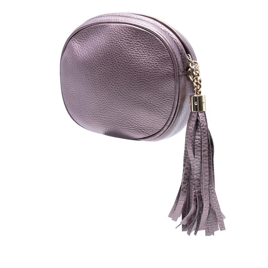 Gucci Mini Metallic Pebbled Calfskin Soho Chain Crossbody