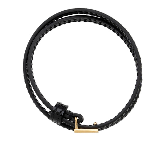 Gucci Patent Leather Square G Wrap Bracelet (SHF-n32N1x)
