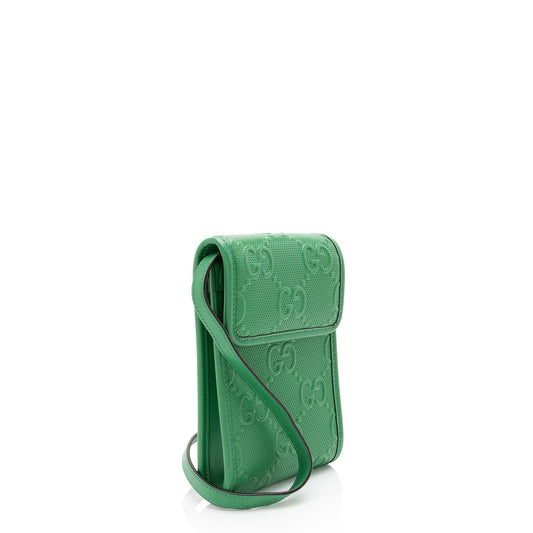 Gucci Perforated GG Embossed Leather Mini Flap Crossbody