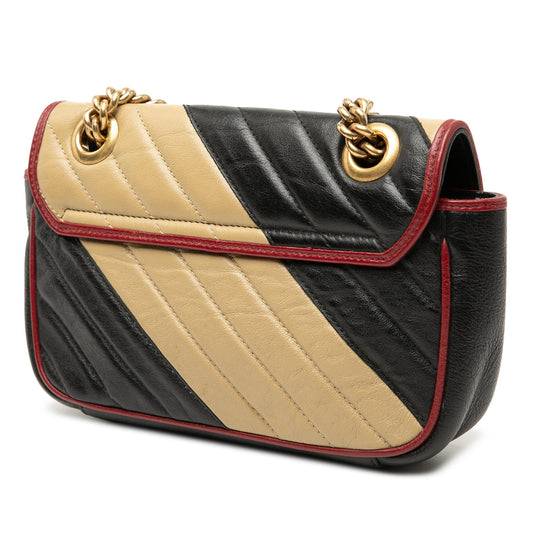 Gucci Small GG Marmont Matelasse Diagonal Leather Torchon Shoulder Bag