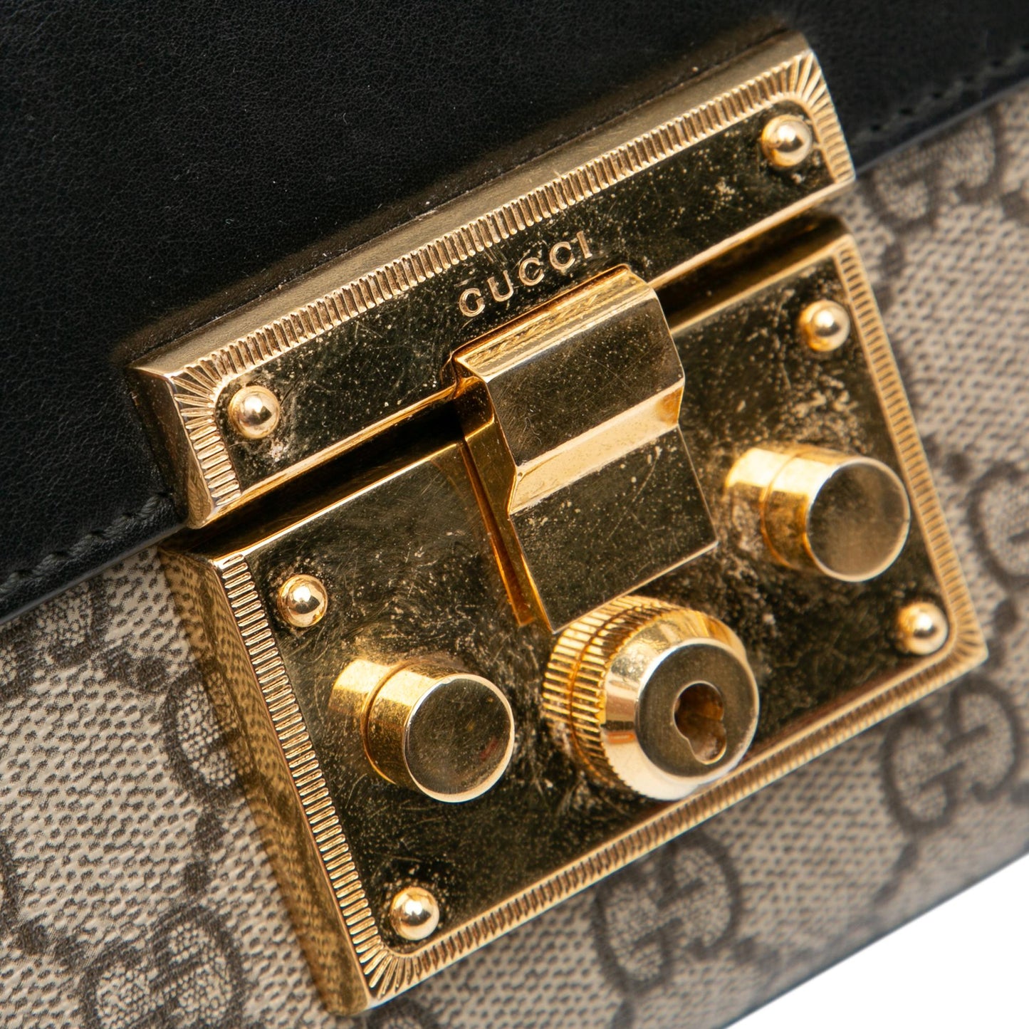 Gucci Small GG Supreme Padlock Crossbody