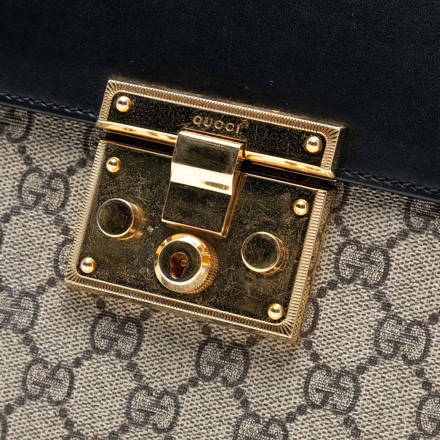 Gucci Small GG Supreme Padlock Satchel