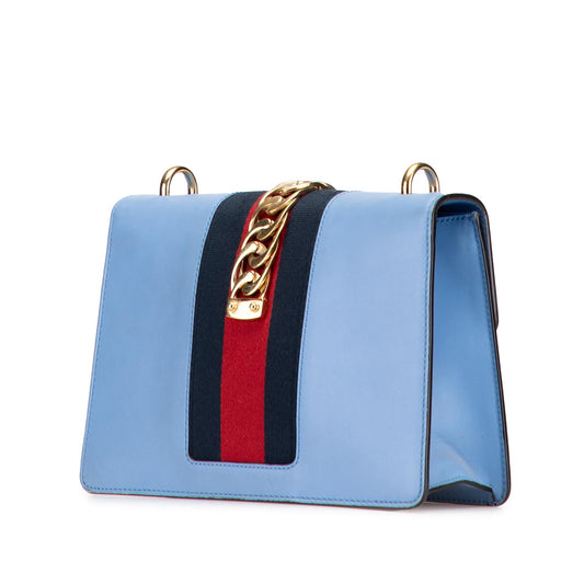 Gucci Small Leather Sylvie Web Satchel