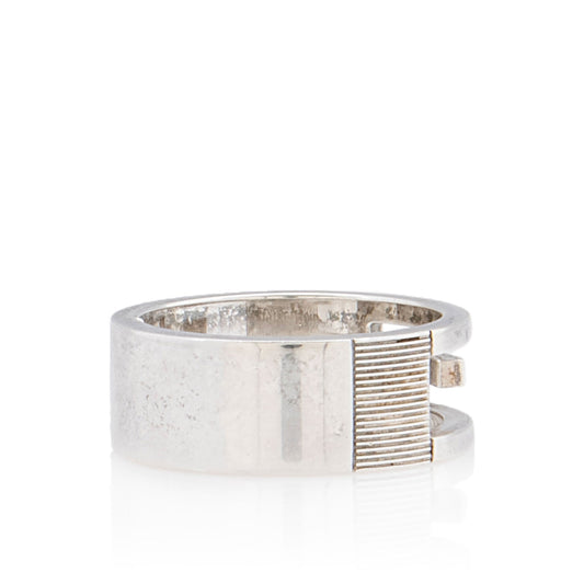 Gucci Sterling Silver Cutout G Thin Ring - Size 7 1/2