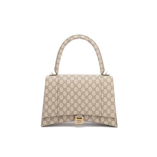 Gucci X Balenciaga The Hacker Project GG Supreme Hourglass Medium Top Handle Bag