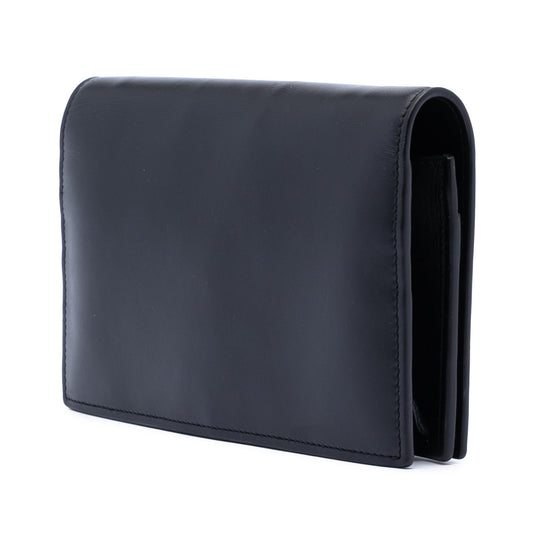 Gucci XL Leather Embossed Logo Wallet on Chain