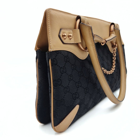 Luxury Gucci Trending 2025 Luxury Gucci Trending 2025 Horsebit Chain shoulder bag in canvas and leather - '10s