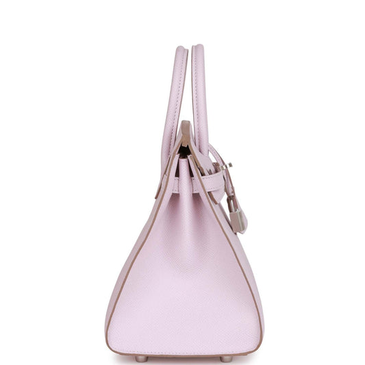 Luxury Hermes Birkin Sellier 25 Mauve Pale Epsom Palladium Hardware