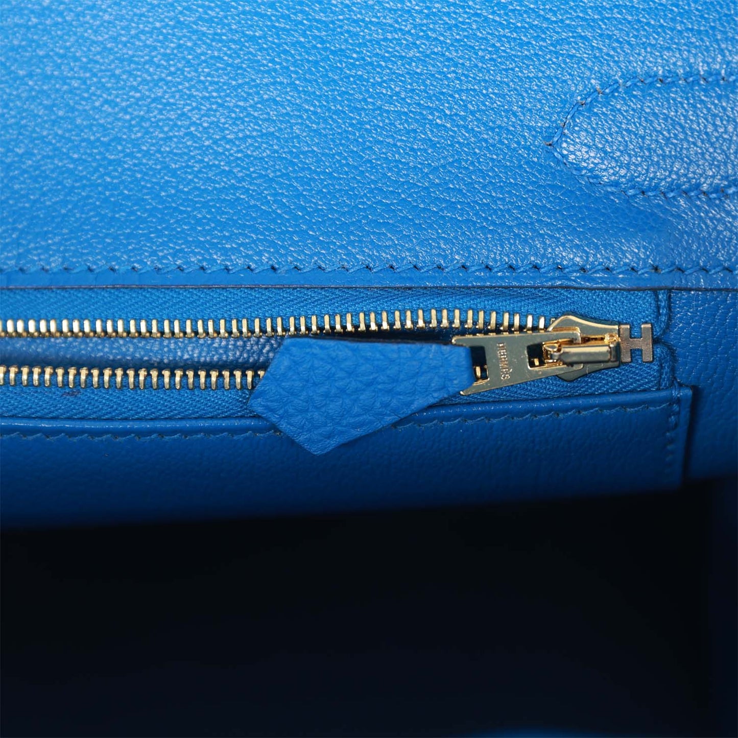 Luxury Hermes Birkin 30 Bleu Zellige Togo Gold Hardware