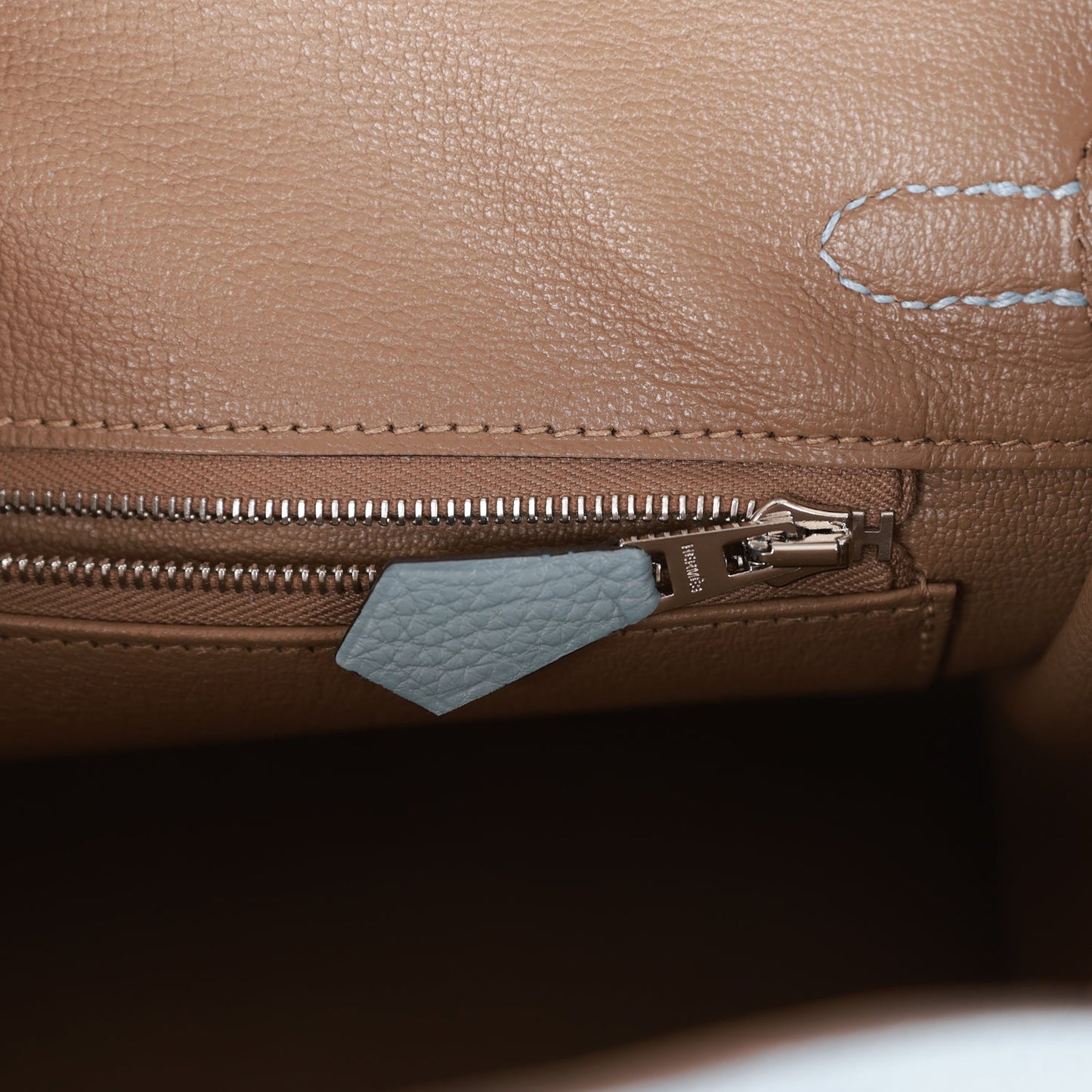 Luxury Hermes Birkin 25 Bleu Lin Verso Togo Palladium Hardware