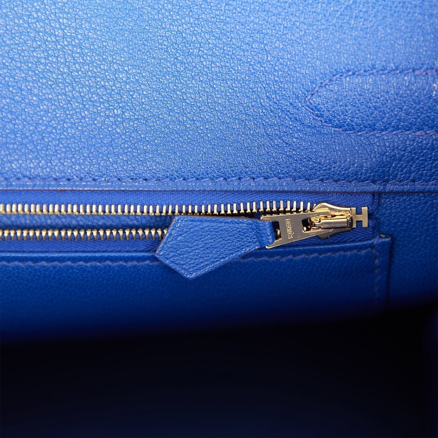 Luxury Hermes Special Order (HSS) Birkin 30 Vert Verone and Bleu Electric Epsom Brushed Gold Hardware