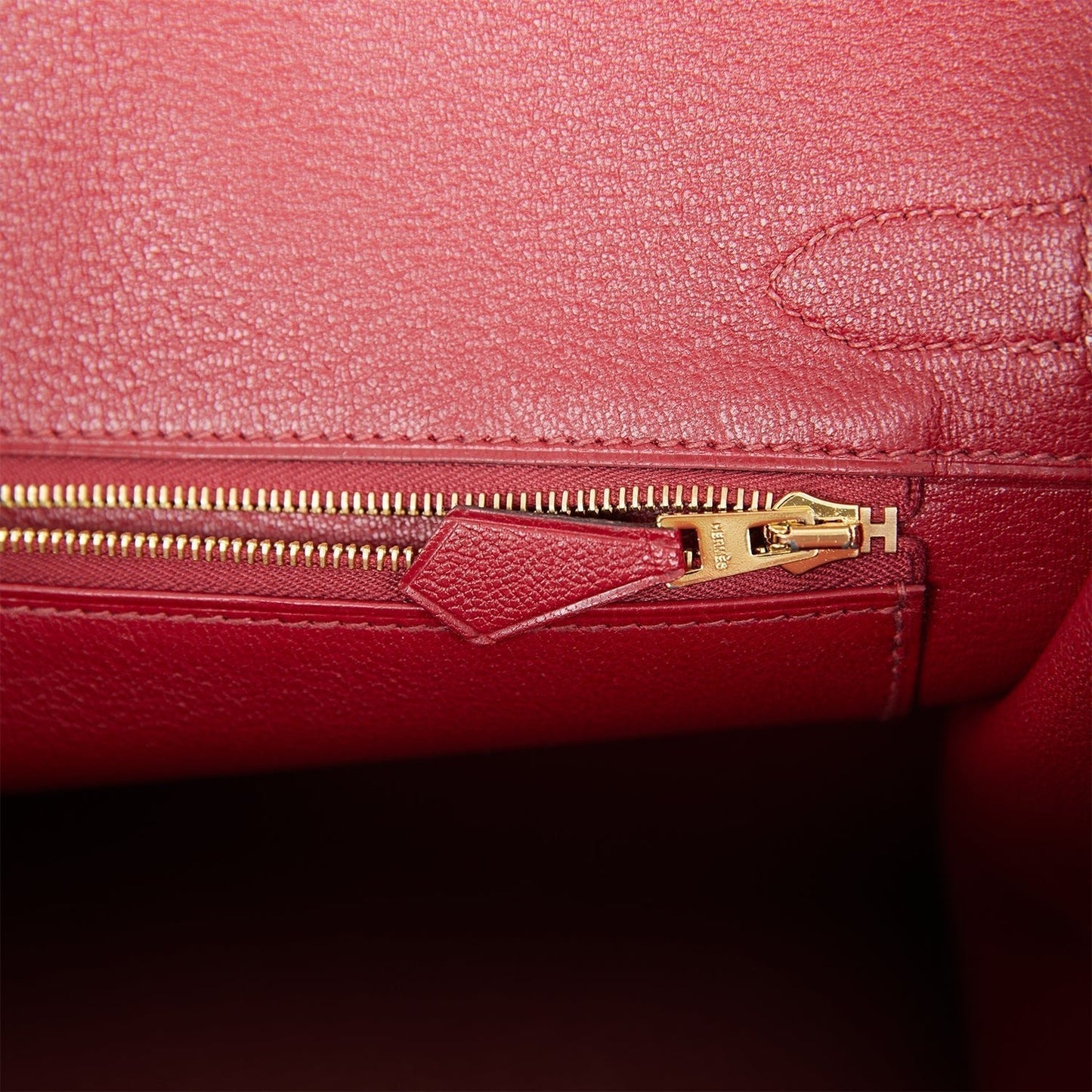 Luxury Hermes Special Order (HSS) Birkin 30 Craie and Rouge Grenat Togo Permabrass Hardware