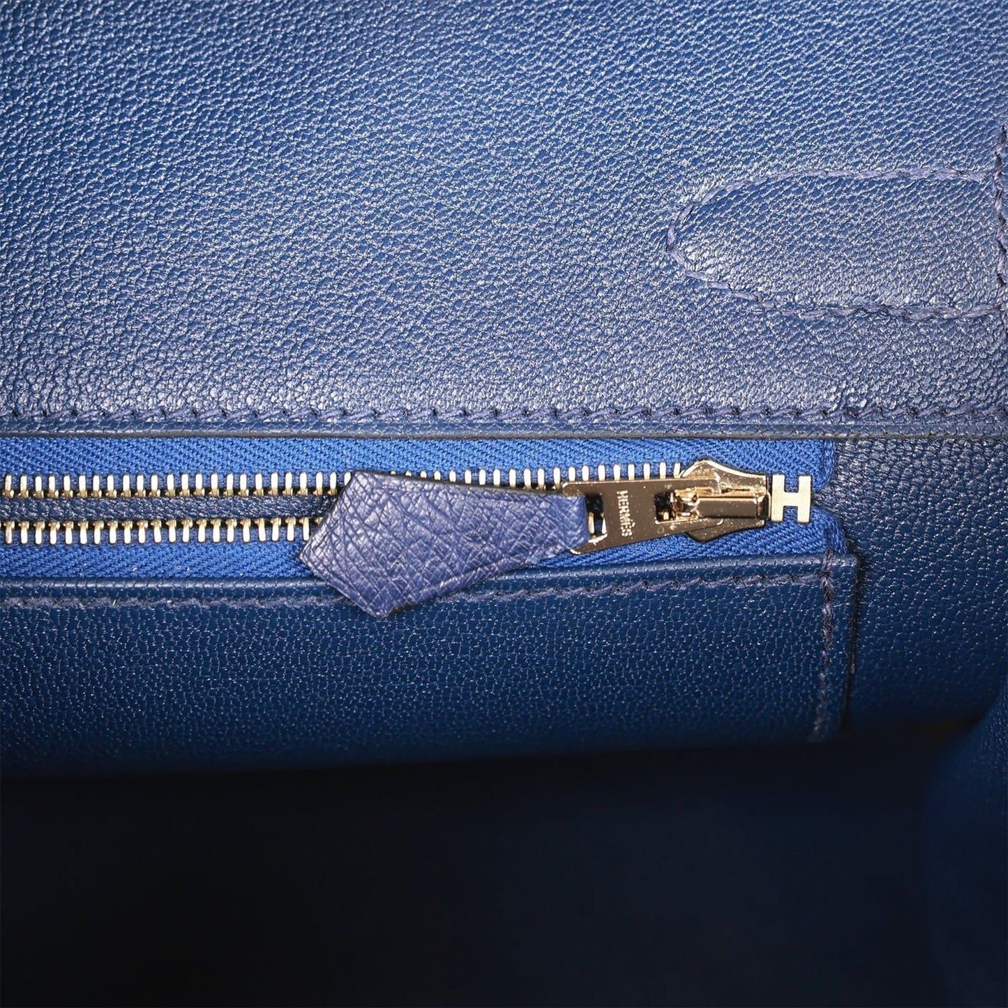 Luxury Hermes Birkin 30 Bleu Saphir Ostrich Gold Hardware
