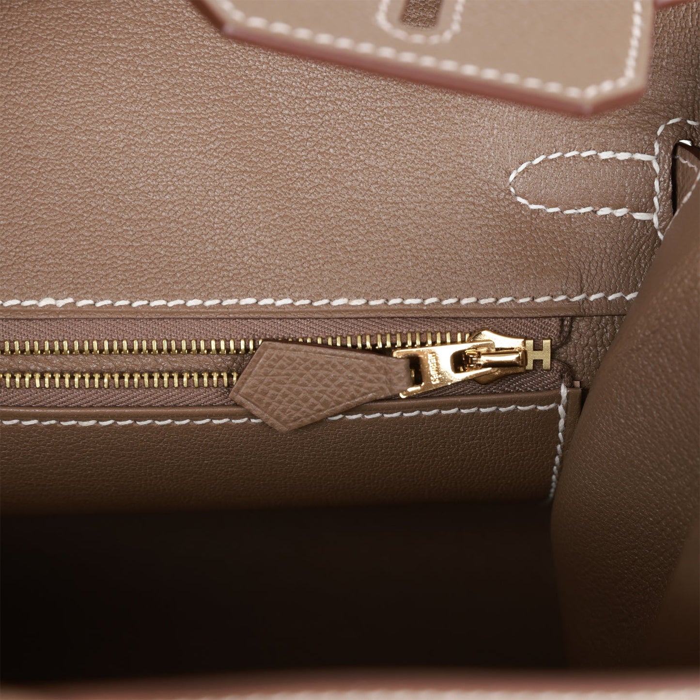 Luxury Hermes Birkin Sellier 25 Etoupe Epsom Gold Hardware