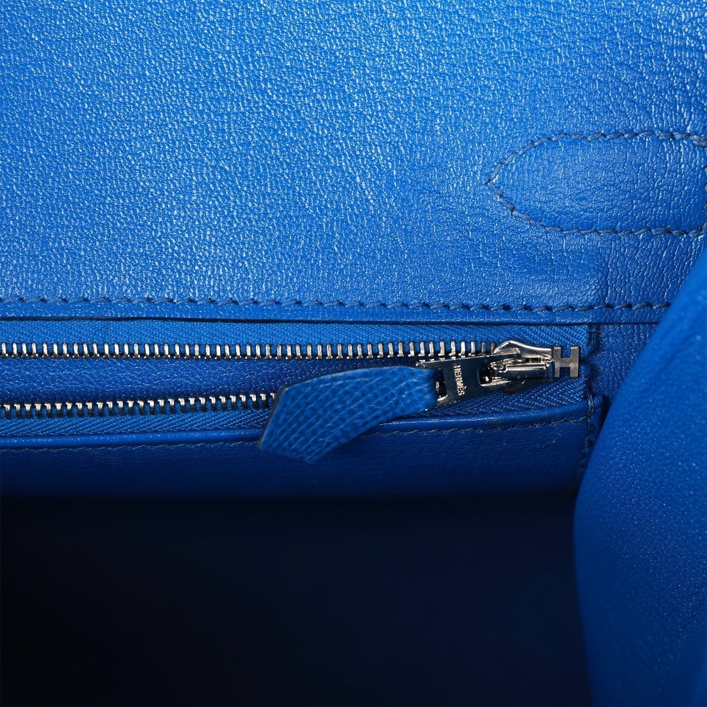 Luxury Hermes Birkin Sellier 30 Bleu France Epsom Palladium Hardware