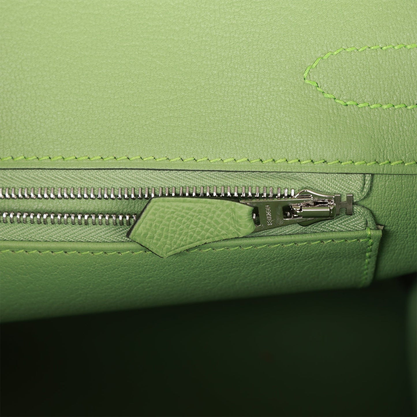 Luxury Hermes Birkin 30 Vert Criquet Epsom Palladium Hardware