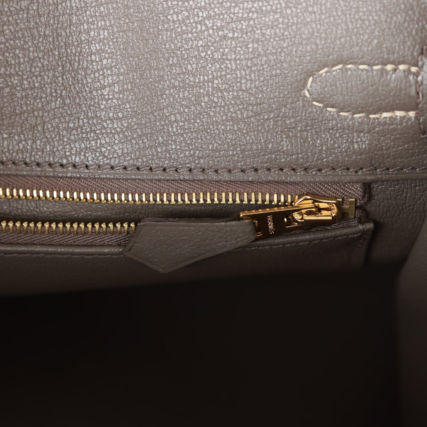 Luxury Hermes Special Order (HSS) Birkin 25 Beton and Etain Togo Brushed Gold Hardware