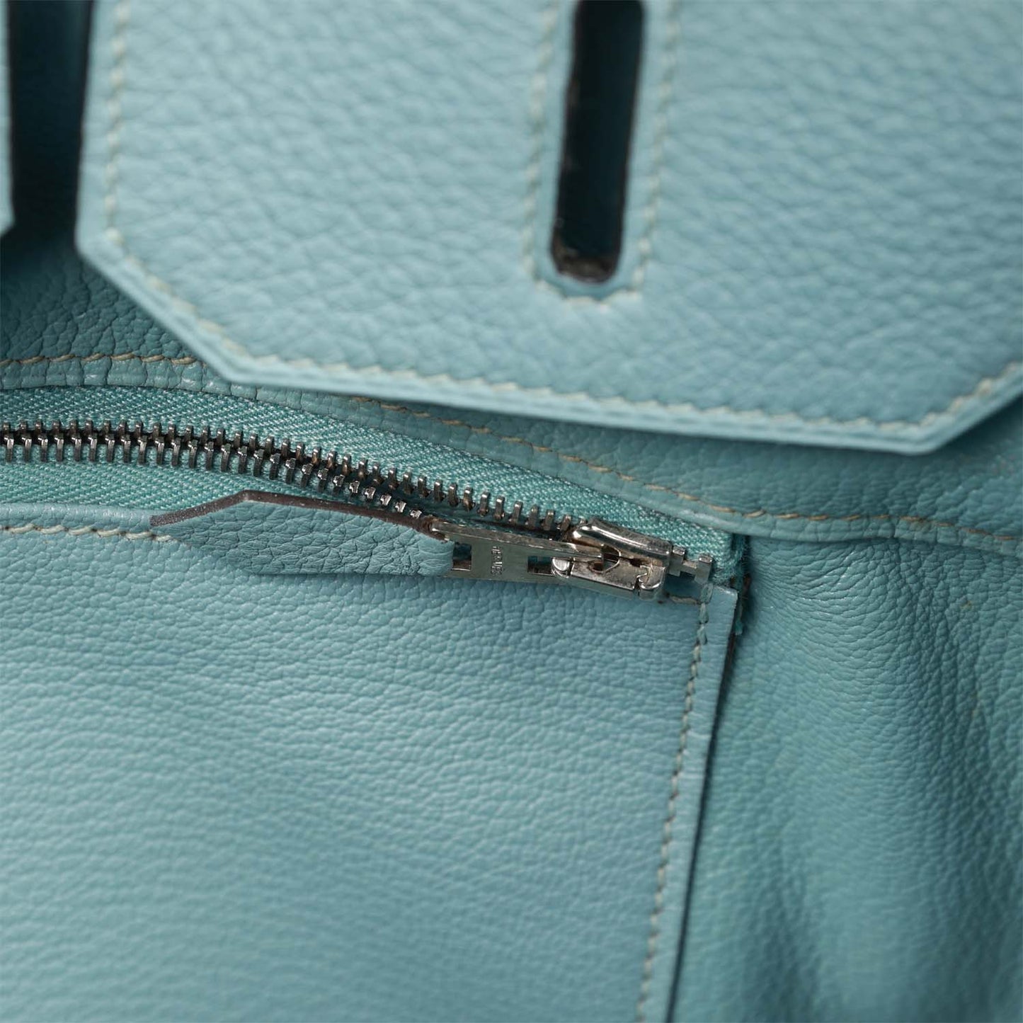Top Quality Luxury Hermes Birkin 35 Toile H and Ciel Clemence Palladium Hardware