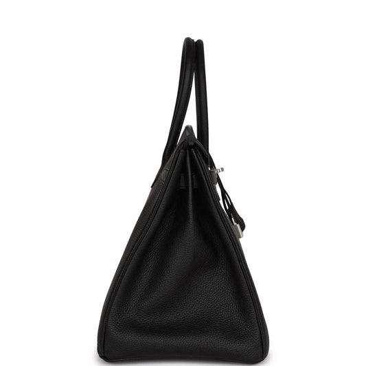 Luxury Hermes Birkin 35 Black Togo Palladium Hardware