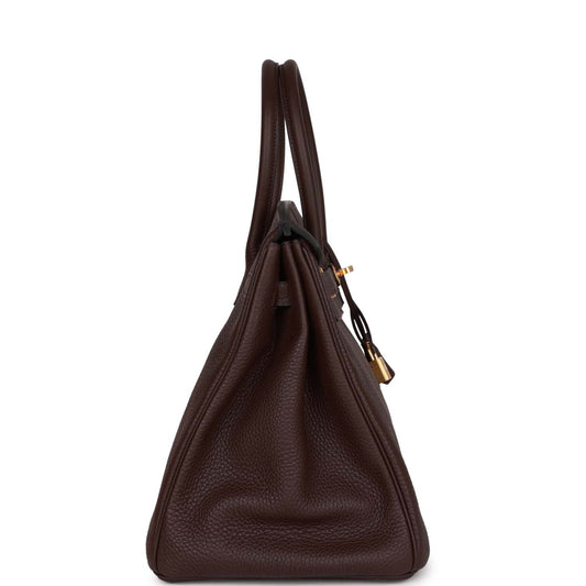 Luxury Hermes Birkin 35 Rouge Sellier Clemence Gold Hardware